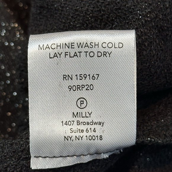 Milly Ramona Metallic French Jersey Pants Black M Drawstring Party Holiday NWT - Picture 9 of 11